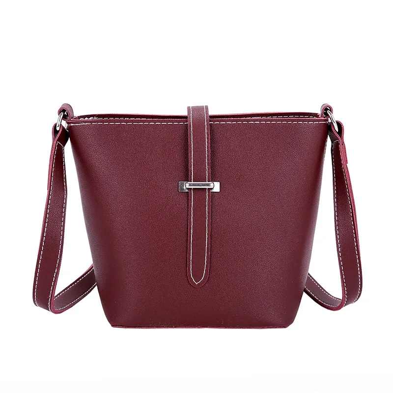 

Women Bucket Shoulder Bag PU Leather Crossbody Bags Travel Beach Messenger Bag Best Sale-WT