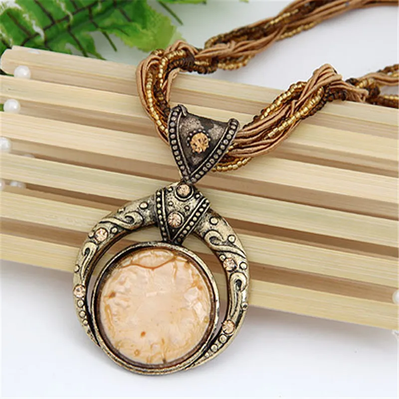 Лимонный ценный эффектный Макси чокер Винтаж Подвески из бисера воротник Boho