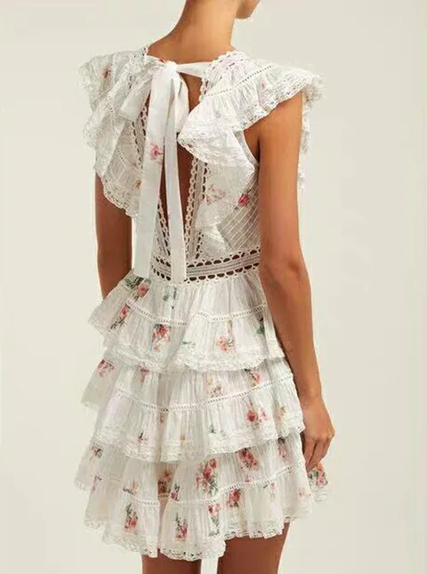 Женское кружевное мини платье без рукавов с открытой спиной элегантный ночной