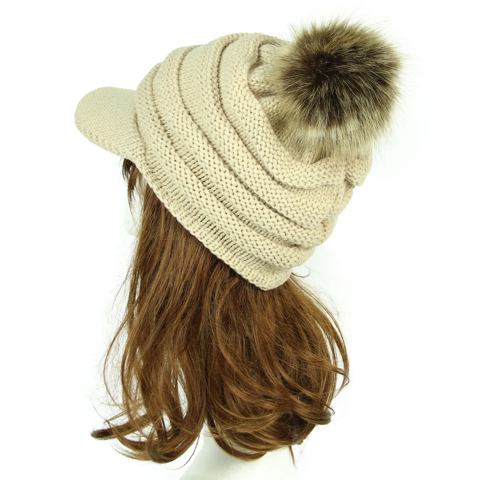 Женские вязаные шапки с воздушными шариками модные на осень и зиму | Аксессуары