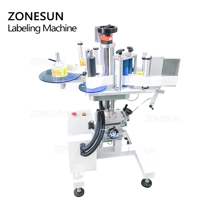 ZONESUN XL-T852 Автоматическая портативная круглая Этикетировочная машина с ведром Настольный ярлык на банку аппликатор бутылка наклейка этикетка фабрика