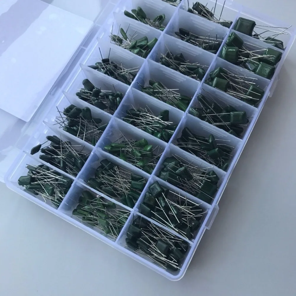 24 Values 660pcs 100V 2A221 ~ 2A474 2A331 2A471 2A561 2A681 2A102 2A222 2A302 Polyester Film Capacitor Assorted Kit | Автомобили и