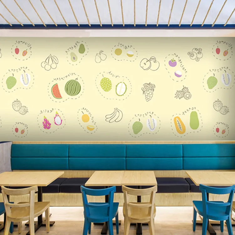 Пользовательские 3d росписи Лето Свежий зеленый фруктовый салат сок 3D чайный