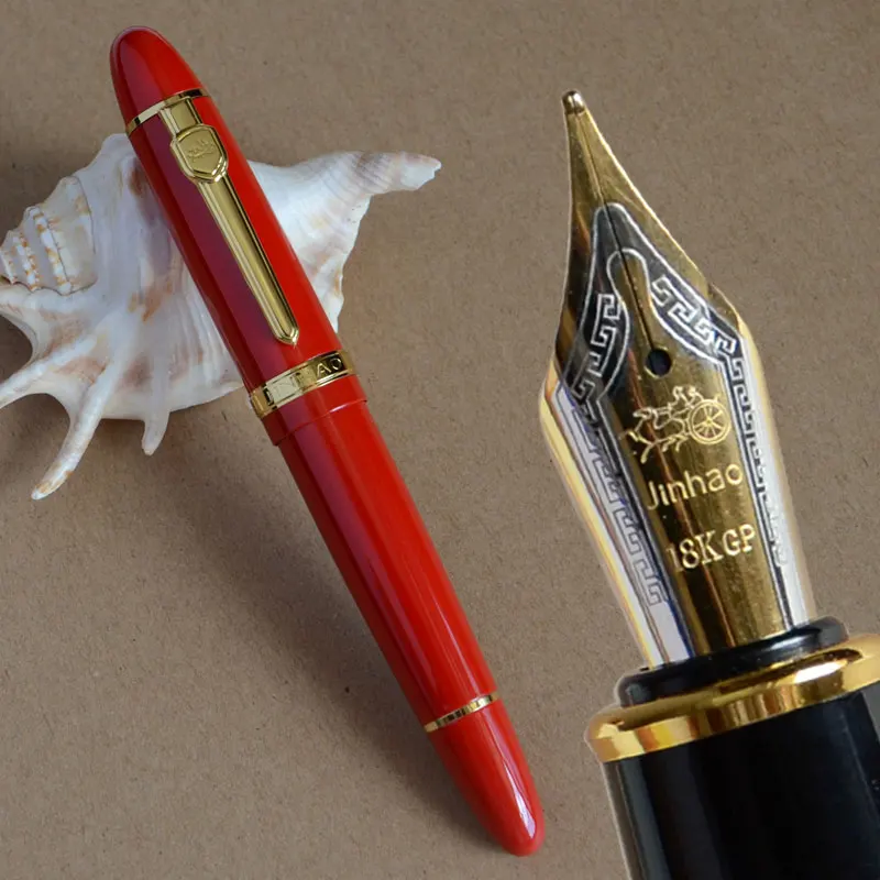 Pen as picture show JINHAO 159 серебряный песок и золотой СРЕДНИЙ перо с широким основанием авторучка зеленый оранжевый белый черный 19 цветов на выбор - Цвет: Pen as picture show