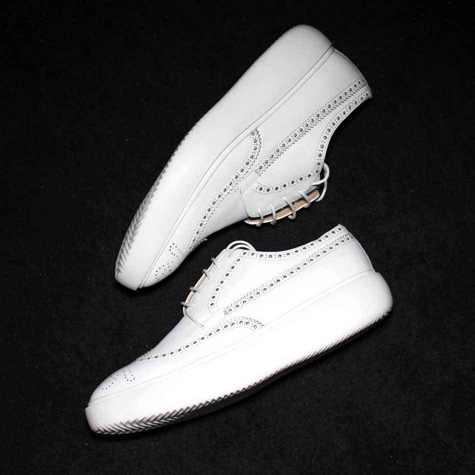 Броги из натуральной воловьей кожи на толстом каблуке | Обувь