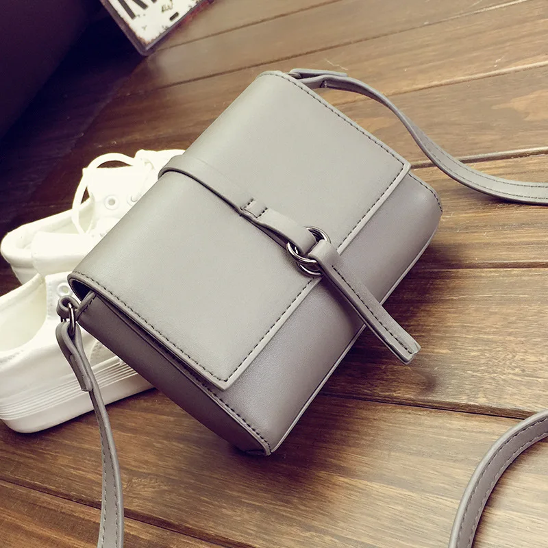 Простые женские маленькие кожаные сумки на плечо для девочек Ретро сумка через