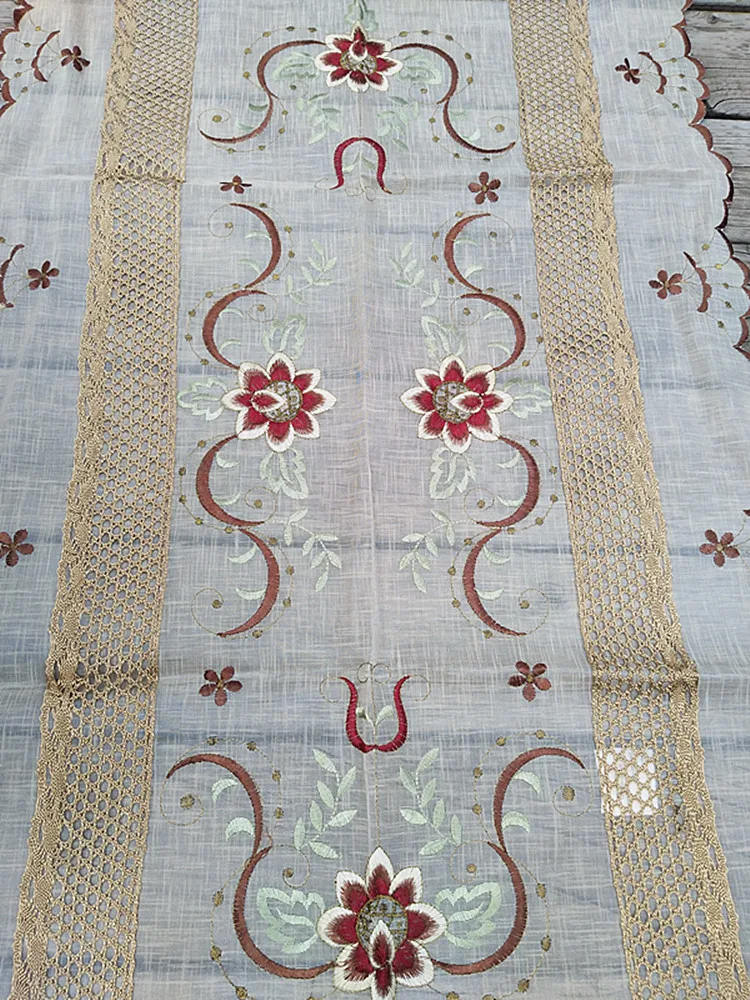 Модная вышитая скатерть для кровати салфетка свадебная Рождественская чайного