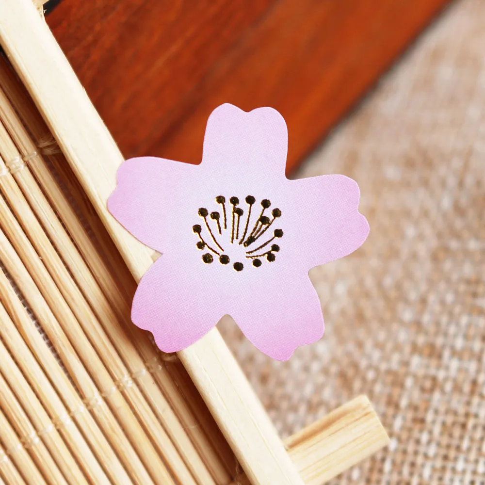 100 шт., бумажные наклейки Sakura, Подарочная коробка для выпечки, сделай сам, декоративные наклейки, розовый цветок, подарочная печать, этикетки, вечерние, свадебные украшения