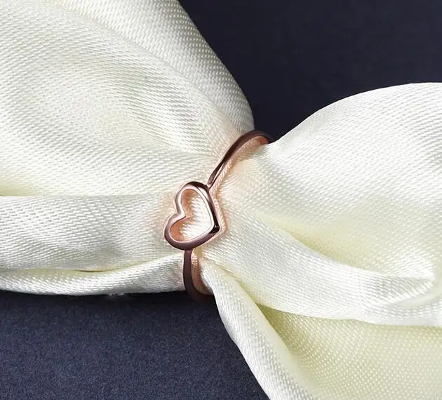 2019 New Fashion Rose Gold Color Heart Shaped Wedding Ring for Woman Free shipping | Украшения и аксессуары