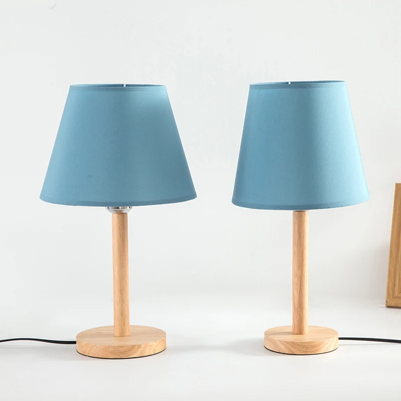 

LAINGDER Modern Wood Table Lamp Bedside Button Switch Table Lamp Originality 90-260V Bedroom Student Led Night Lights