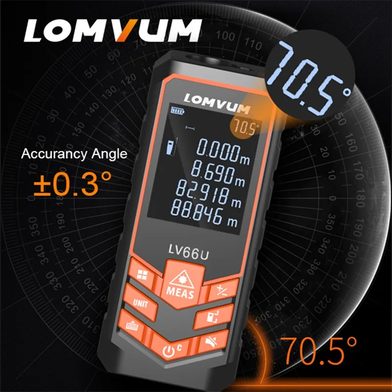 LOMVUM LV 66U ручной лазерный дальномер цифровой Электрический нивелир лента Misuratore