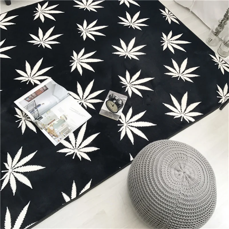 Модный черный белый лист стрела для гостиной спальни декоративный ковер ванной