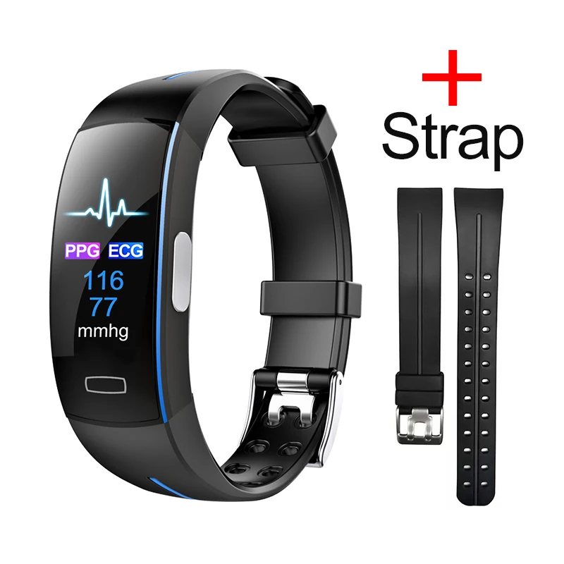 Black Blue Strap MAFAM Смарт часы ЭКГ PPG пульсометр кровяное давление смарт-браслет часы спортивные часы, Bluetooth для iphone xiaomi часы фитнес - Цвет: Black Blue Strap