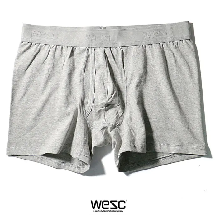 Gray WESC мужской хлопок спандекс нижнее белье боксеры с Fly - Цвет: Gray