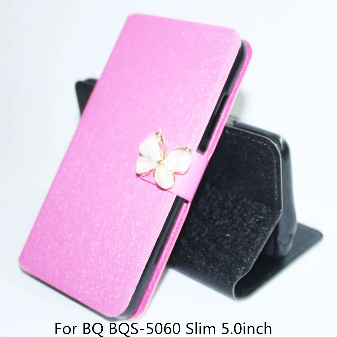Для BQ BQS 5060 тонкий 5.0 дюйма Дело люкс Флип PU кожа задняя крышка для Slim Case Стенд