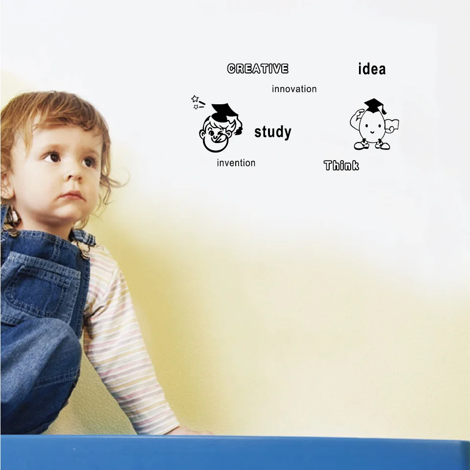 Малыш 6 милый мультфильм доктор обучения английский стикер стены для детской