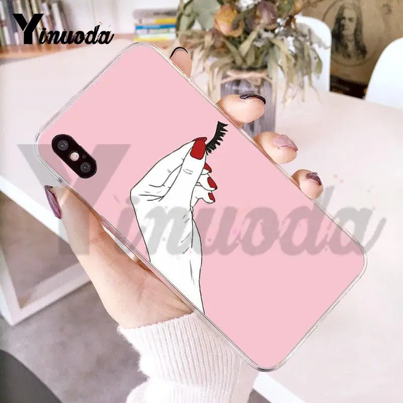 Yinuoda для iphone 7 6 X Чехол лучших друзей макияж розовые ногти Прозрачный чехол