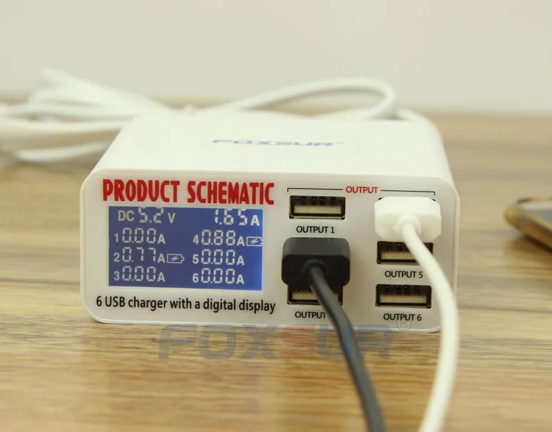 Зарядное устройство с 6 USB портами и ЖК дисплеем А|wall quick charge|multi usb charging stationcharger multi