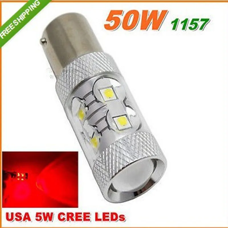 Бесплатная доставка 2 шт. чипы CREE 50 Вт 1157 BAY15D P21/5 светодиодный тормозной фонарь