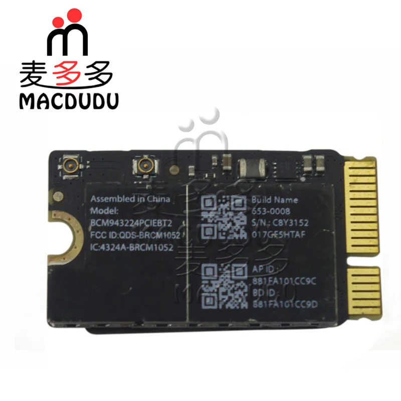 Протестированная Wi Fi карта BCM943224PCIEBT2 для MacBook Air 11 13 дюймов A1370 A1465 A1369 A1466 Bluetooth