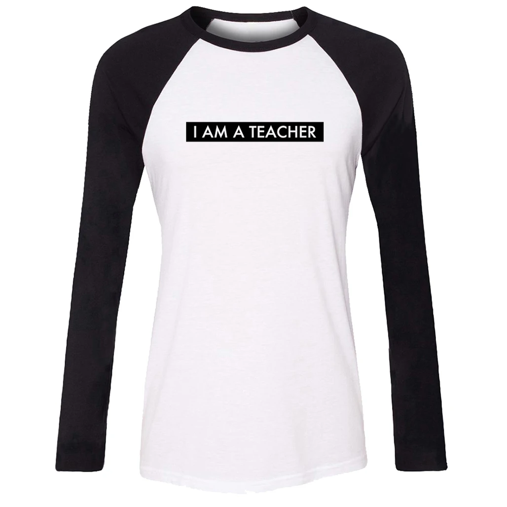 Новая популярная женская футболка с длинными рукавами и надписью I am a teacher not Magic