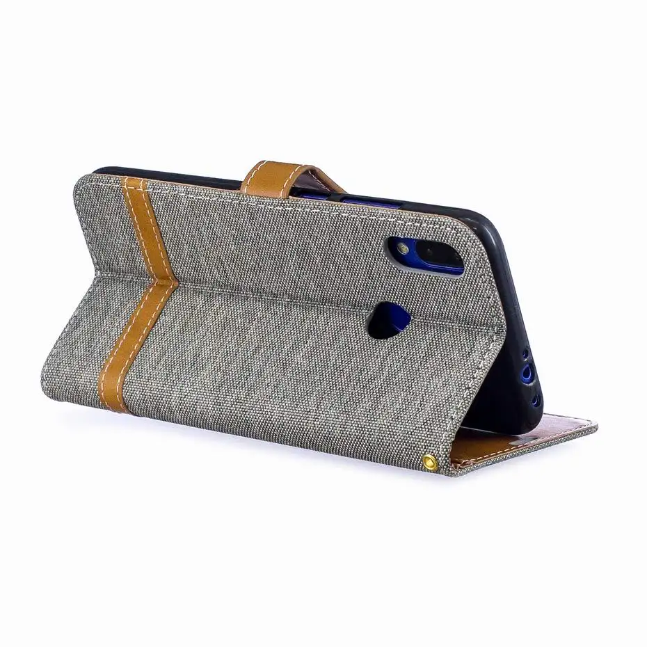 Кожаный чехол книжка с бумажником для Xiaomi Redmi Note 7 8 8T 6 Pro Denim смешанные цвета