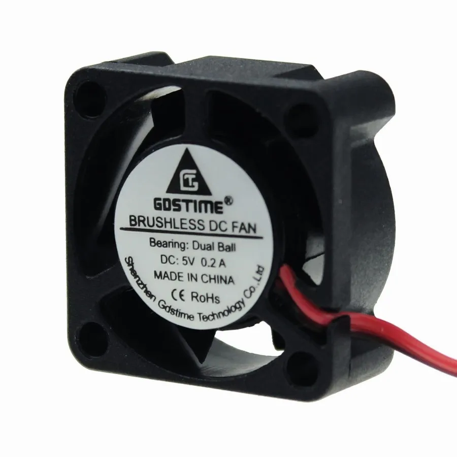 1 шт. Gdstime Mini DC 5 в 2 контакта см 25 мм 25x25x10 2510 маленький Бесщеточный вентилятор