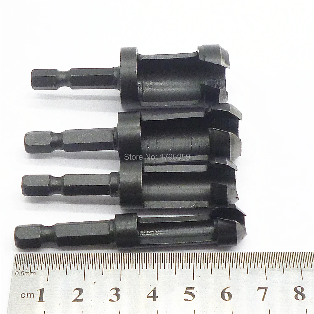 4pcs 1/4&quot Hex Shank Round wood Tenon Drill 6mm 10mm 13mm 16 mm Woodworking Plug Cutter Bits Set Cutting Tools | Инструменты