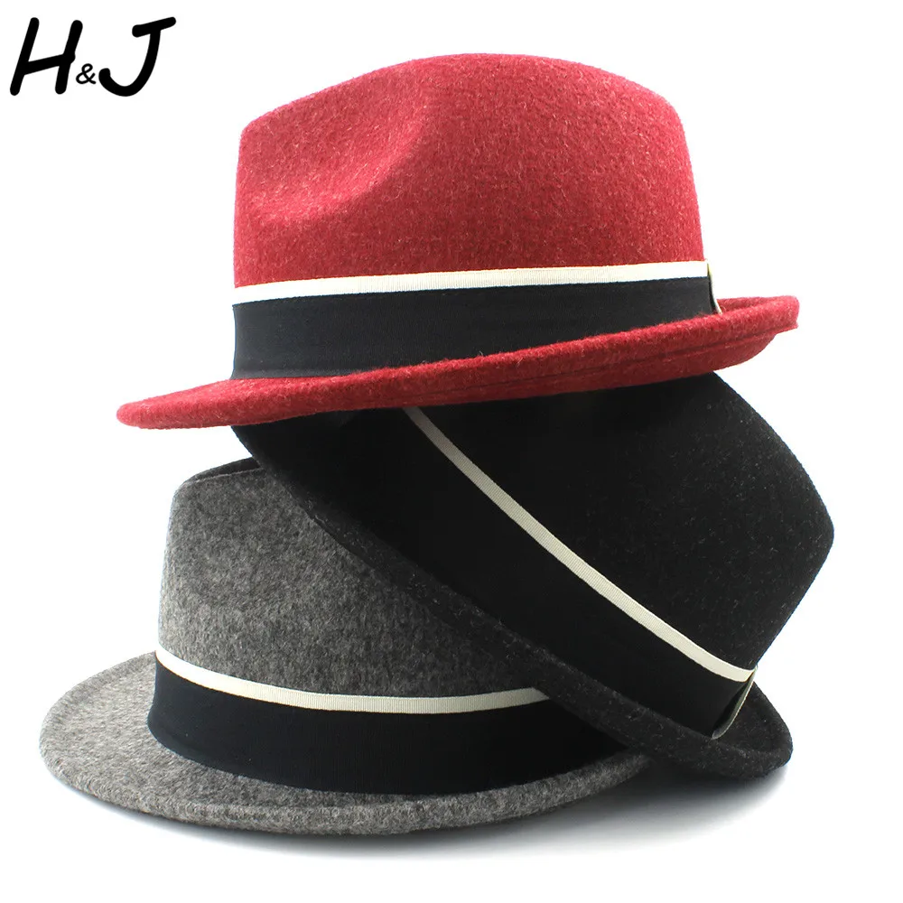 Шляпа в британском стиле для мужчин и женщин Wo элегантная шерстяная фетровая