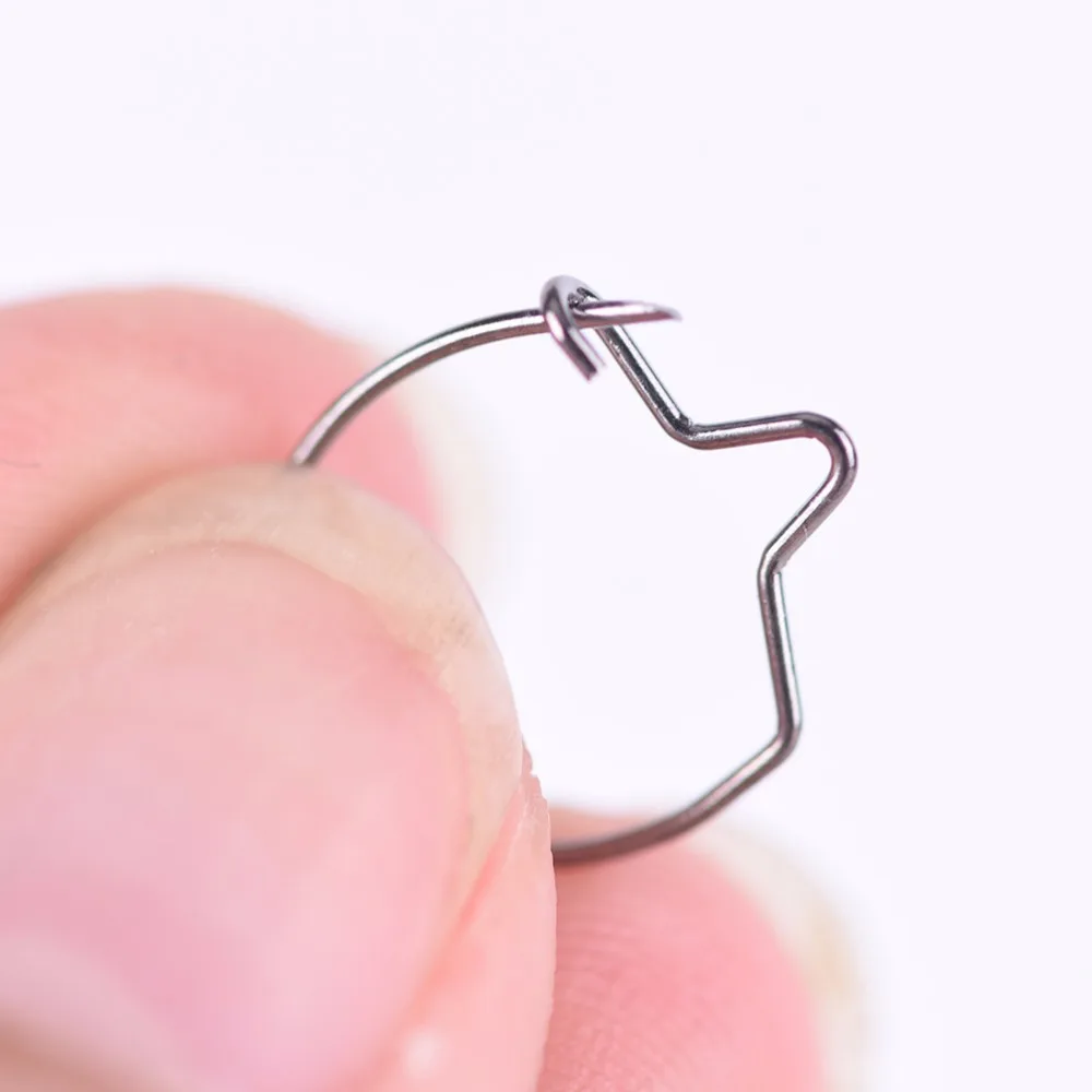 20 Pcs S/M/L Black Blunt Tip Carp Fishing Maggots Clip For Bait Ring Rigs Hook