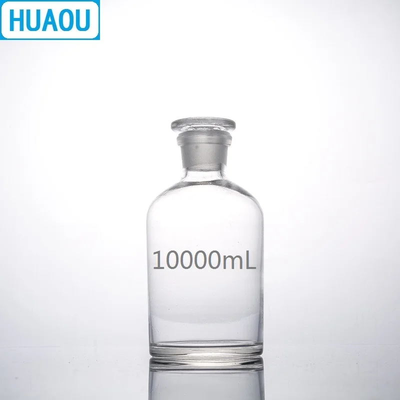 Реагент для узкого рта HUAOU 10000 мл 10л прозрачное стекло с заземлением в стеклянной