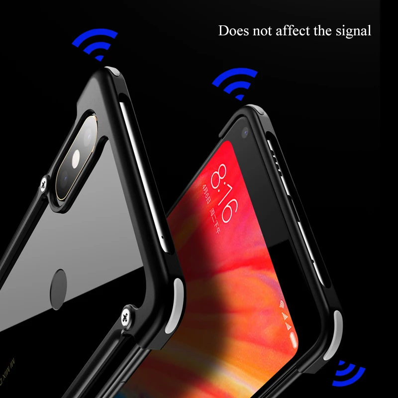Роскошный чехол OATSBASF для xiaomi mi 8 металлический защитный подушка безопасности SE