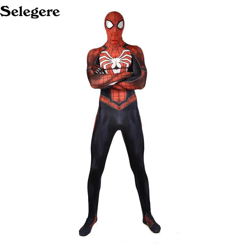 10 шт./лот Новинка ps4 insomniac костюм Человека-паука спандекс игры Spidey Косплей Хэллоуин Человек-паук костюмы для взрослых/детей