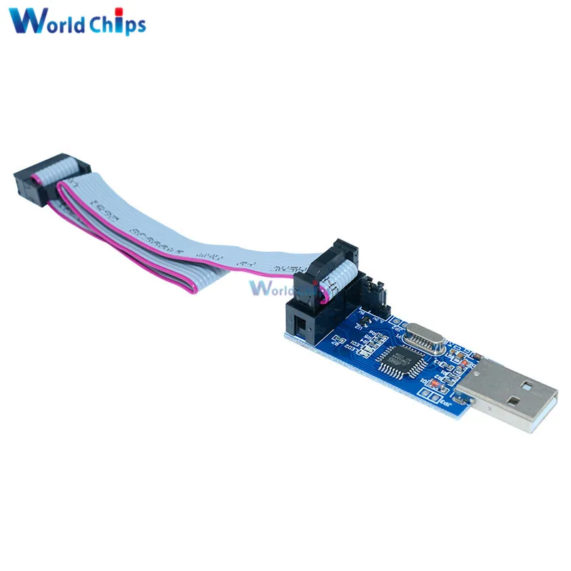 USBASP USBISP AVR программатор 3 В/5 В ATMEGA8 ATMEGA128 USB ASP ISP ATtiny/CAN/PWM + 10 контактный провод с