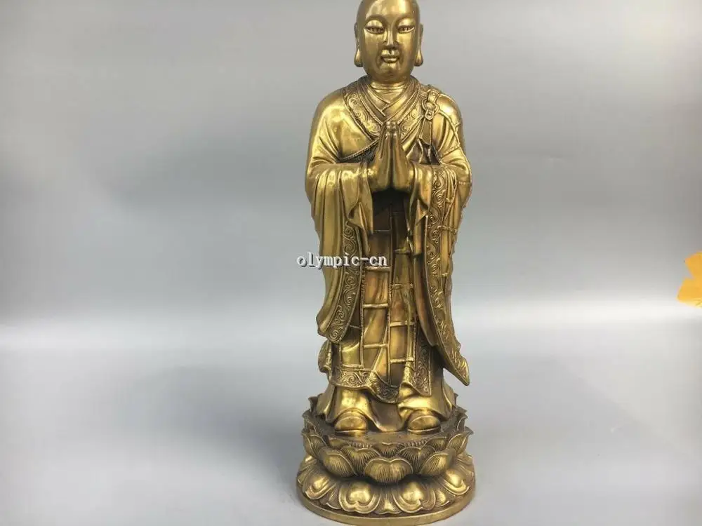 

18'' Classica Brass carved Buddhism buddha Ksitigarbha Bodhisattva statue