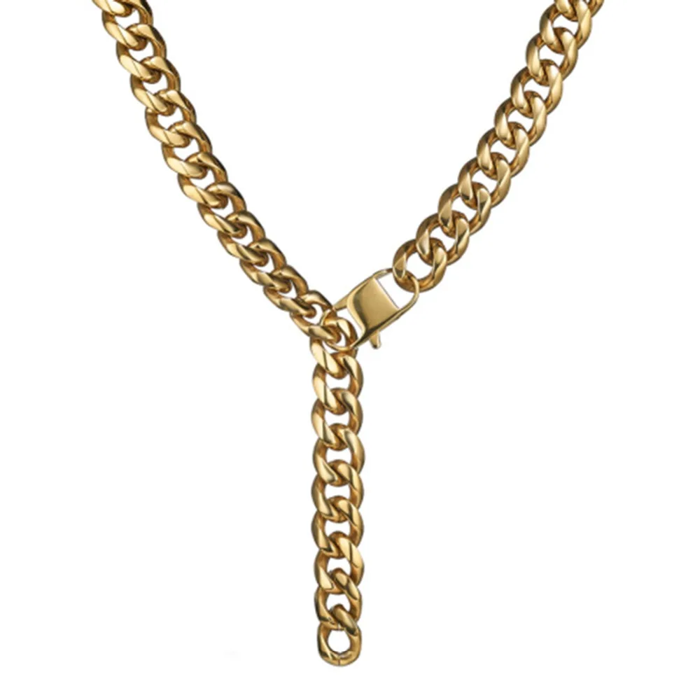 13-19MM Xxxtentacion Heavy Cool Choker Collar Tail Rapper Miami Cuban Link Chain Stainless Steel Gold Necklace Men's Jewelry New |