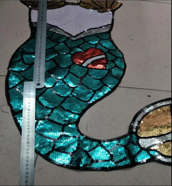 1 шт. фестивальный Рейв одежда костюм с блестками патчи Русалочки Пришивные