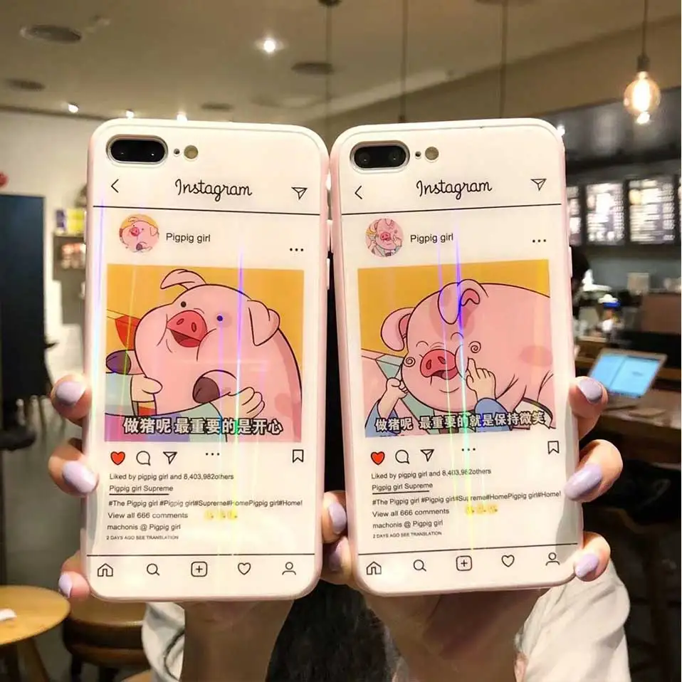 Чехол для iPhone 7 8 6 X 6s Капа мультфильм милый поросенок мобильного телефона основа