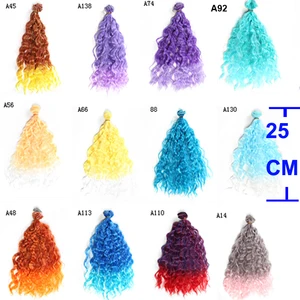 1 шт. кукольные волосы 25 см * 100 см толстые термостойкие маленькие длинные вьющиеся коричневые черные SD OD кукольные парики для шарнирных кукол 13 14 16 сделай сам