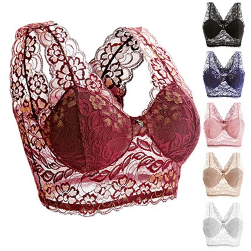 Для женщин бюстгальтер без косточек жилет сексуальный белый кружевной дамы