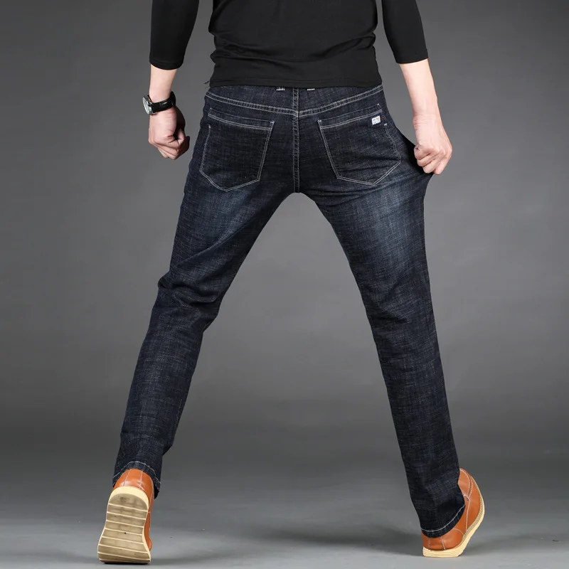 Мужские джинсовые брюки Midweigth Стрейчевые из спандекса облегающие джинсы для
