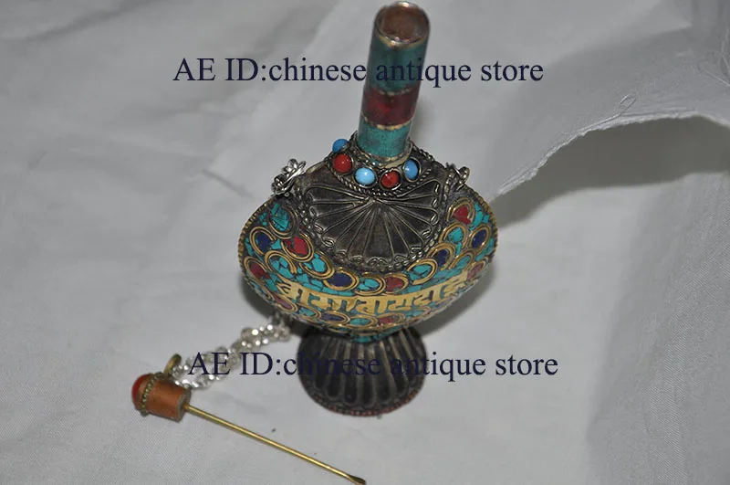 5.9 &quotстарый ручной работы superb медь резные Будды нюхательный бутылки Тибет