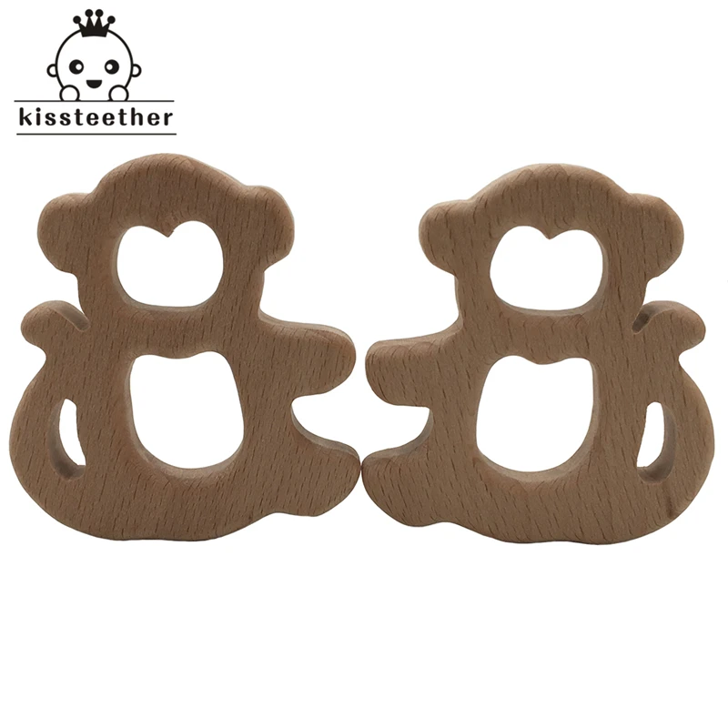 Деревянная игрушка-прорезыватель для зубов в виде обезьяны | Мать и ребенок