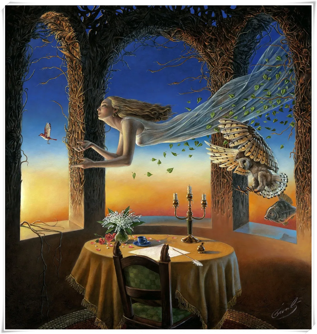 Michael Cheval Surreal Absurdist HD Print Modern Oil Painting on Canvas Poster Wall Art Picture For Living Room Home Decor #84 | Дом и сад