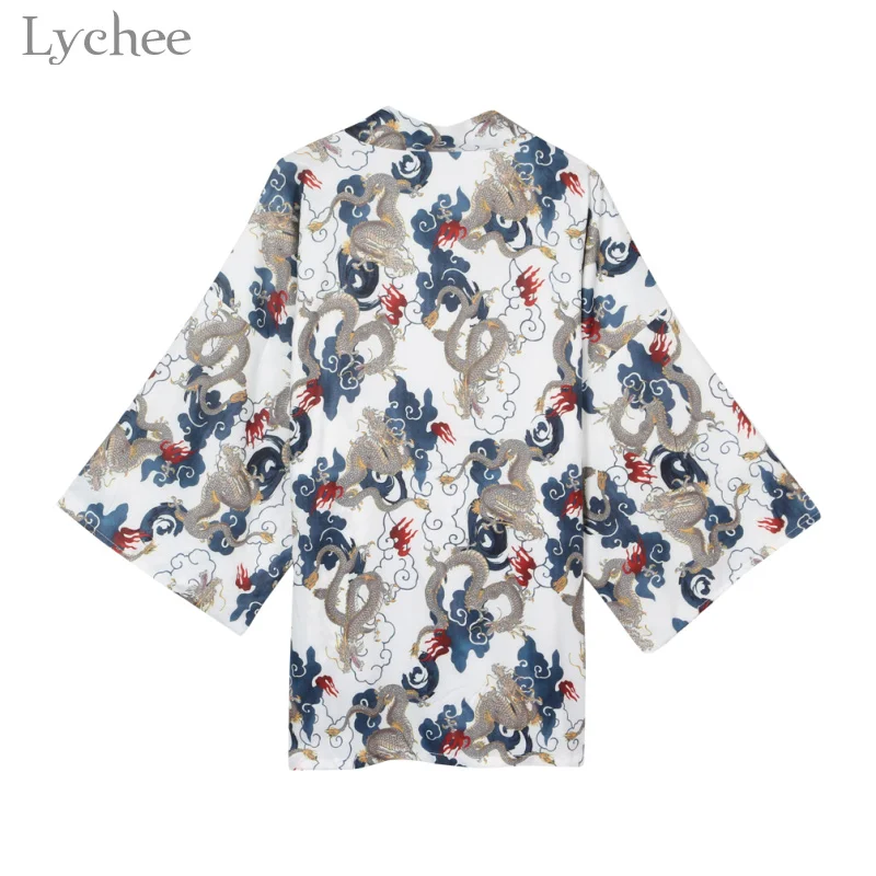 Кардиган Lychee Dragon японское кимоно с длинным рукавом и V-образным вырезом женские