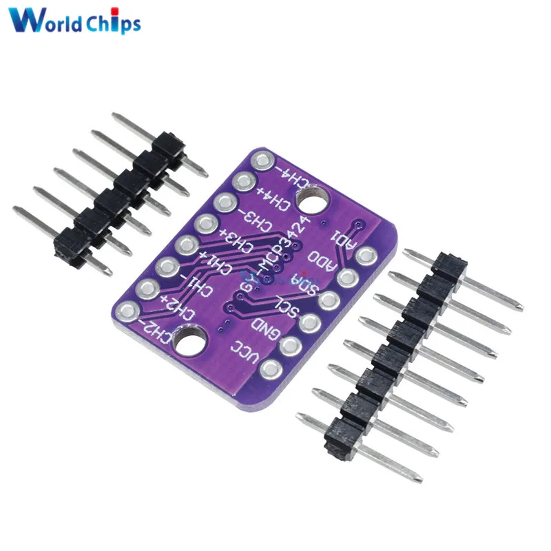 MCP3424 цифровой I2C модуль преобразования каналов для Raspberry Pi Arduino 2 7 5 В высокая