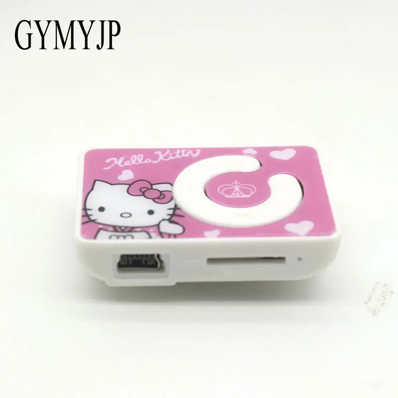 1 Мини-клип hello Kitty MP3 плеер Поддержка TF карта с USB кабелем наушники Хрустальная коробка Розничная и - Цвет: 1
