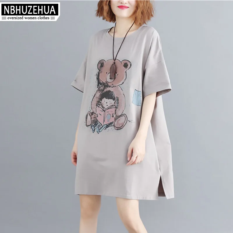 Женские хлопковые футболки с принтом медведя футболка большого размера коротким