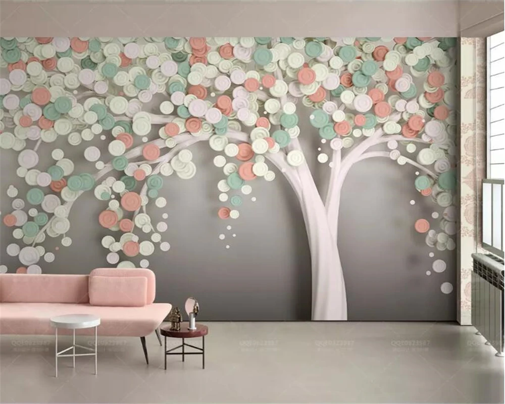 Обои на заказ самоклеящаяся холщовая роспись современная цветная фреска с