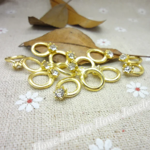 Оптовая продажа 60 шт винтажные Подвески Кольцо Кулон Золотой цвет подходит